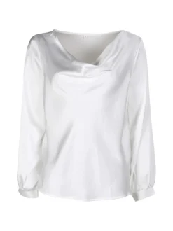 Solada Blusa donna a maniche lunghe con scollo a cascata