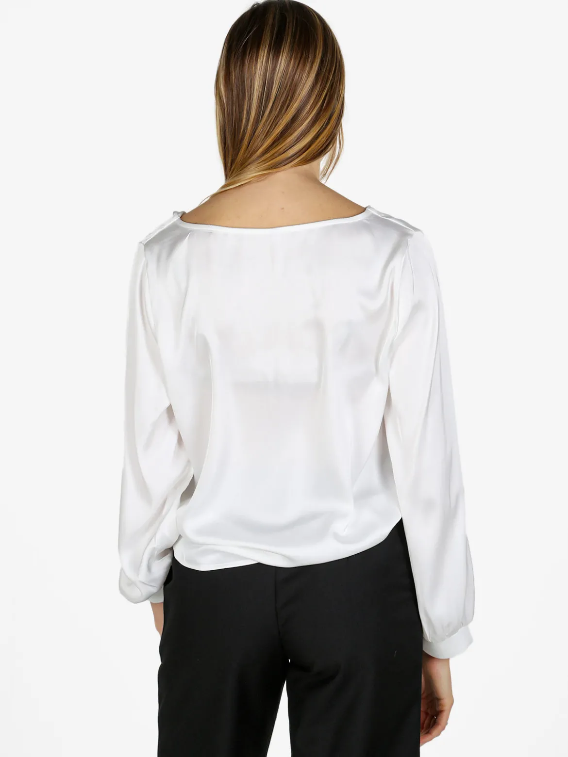 Solada Blusa donna a maniche lunghe con scollo a cascata