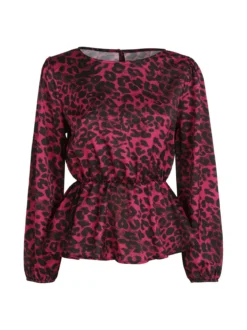 Solada Blusa donna a maniche lunghe con stampa animalier