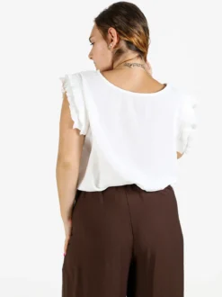 Solada Blusa donna con giromanica a volant