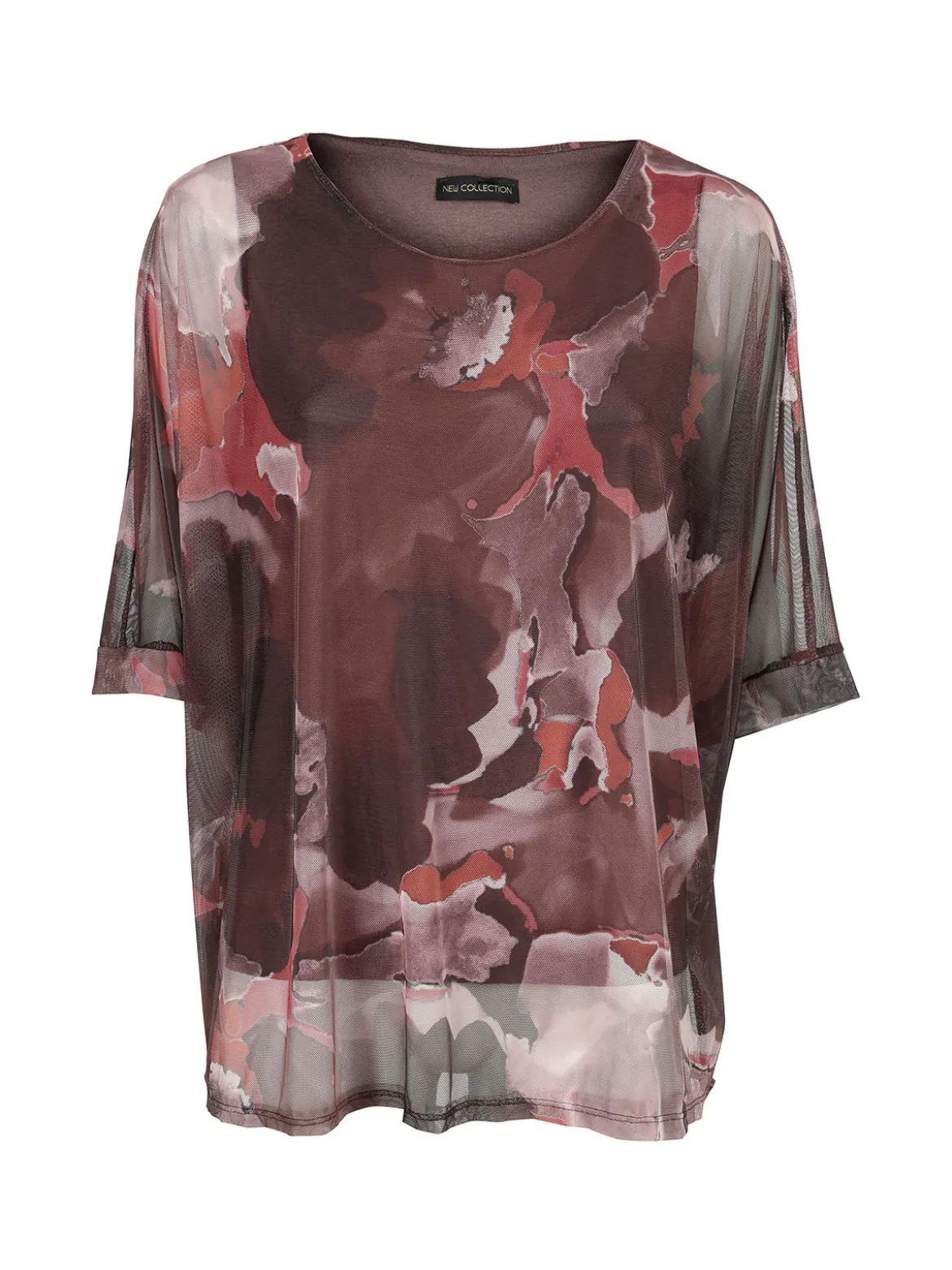 Solada Blusa donna fantasia con maniche a pipistrello - marrone
