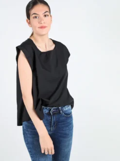 Solada Blusa donna in cotone con bottoni laterali