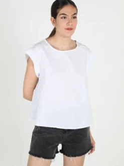 Solada Blusa donna in cotone con bottoni laterali