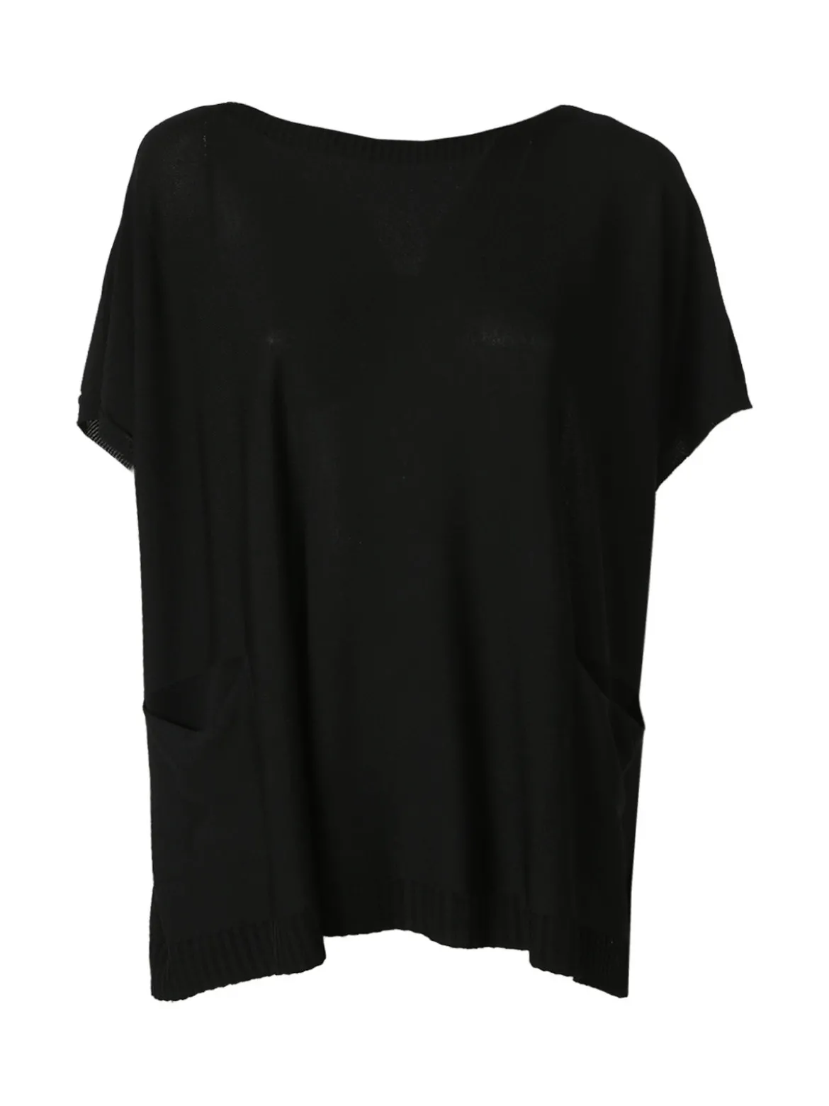 Solada Blusa donna in viscosa con maniche corte a pipistrello - nero