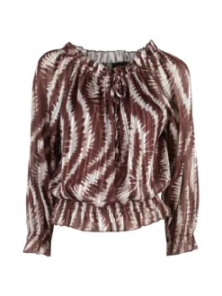Solada Blusa donna maniche lunghe con scollo a barca - moro