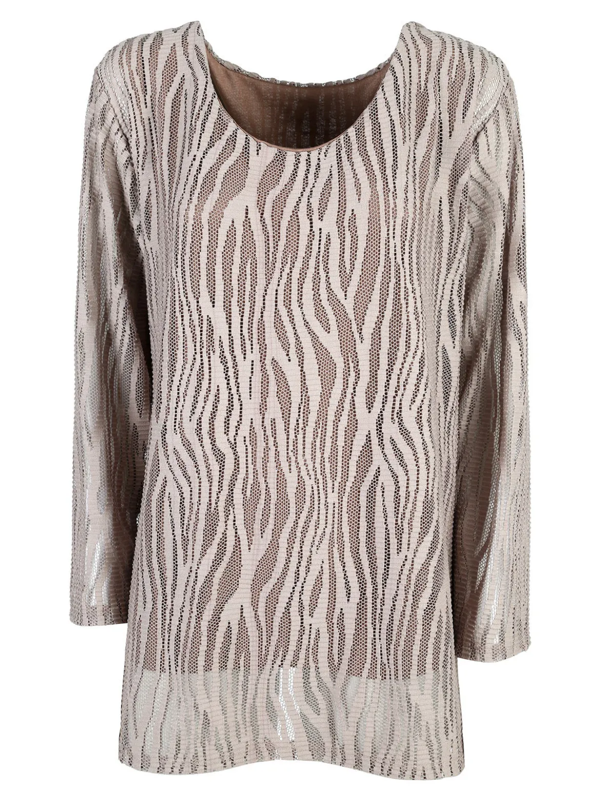 Solada Blusa donna ricamata a maniche lunghe - cammello