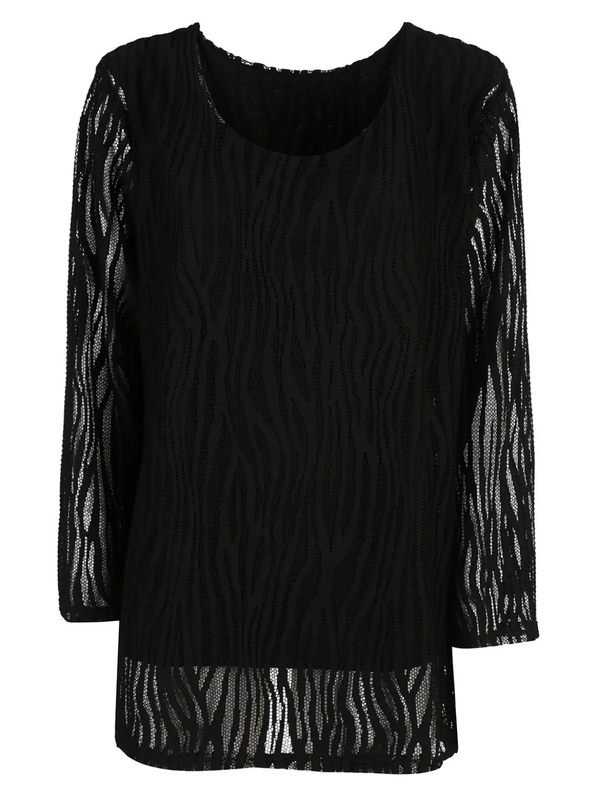 Solada Blusa donna ricamata a maniche lunghe - nero