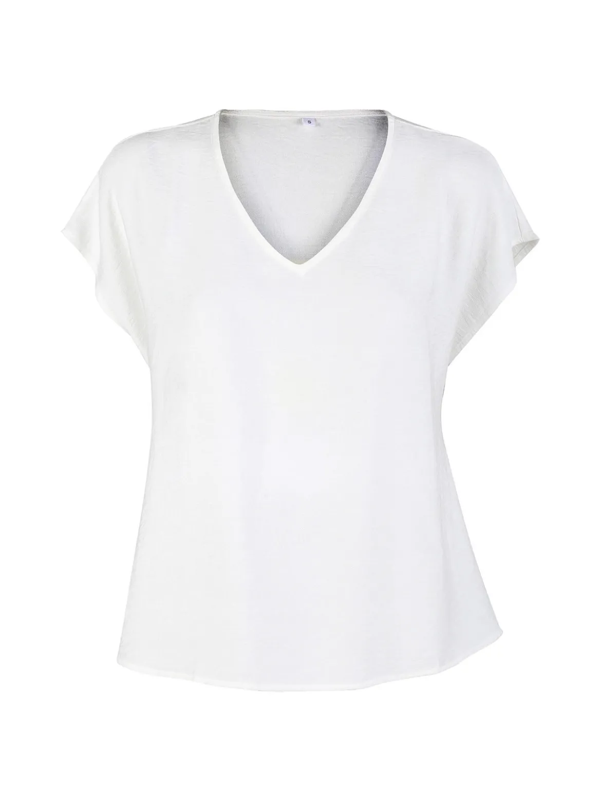 Solada Blusa donna senza maniche con scollo a V - bianco