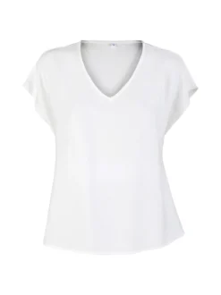 Solada Blusa donna senza maniche con scollo a V - bianco