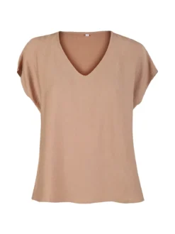 Solada Blusa donna senza maniche con scollo a V - kaki
