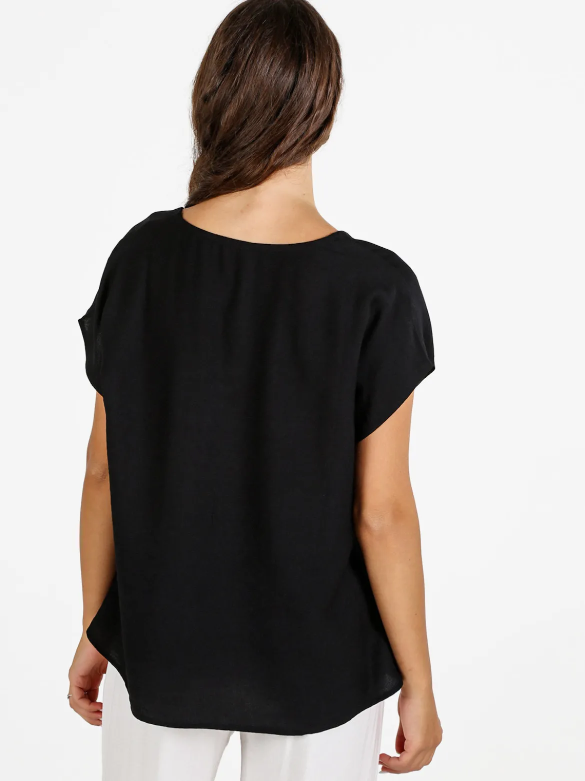 Solada Blusa donna senza maniche con scollo a V - nero