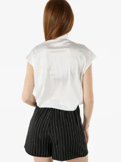 Solada Blusa donna senza maniche con scollo a V profondo - bianco