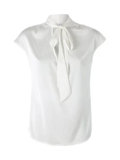 Solada Blusa donna senza maniche con scollo a V profondo - bianco