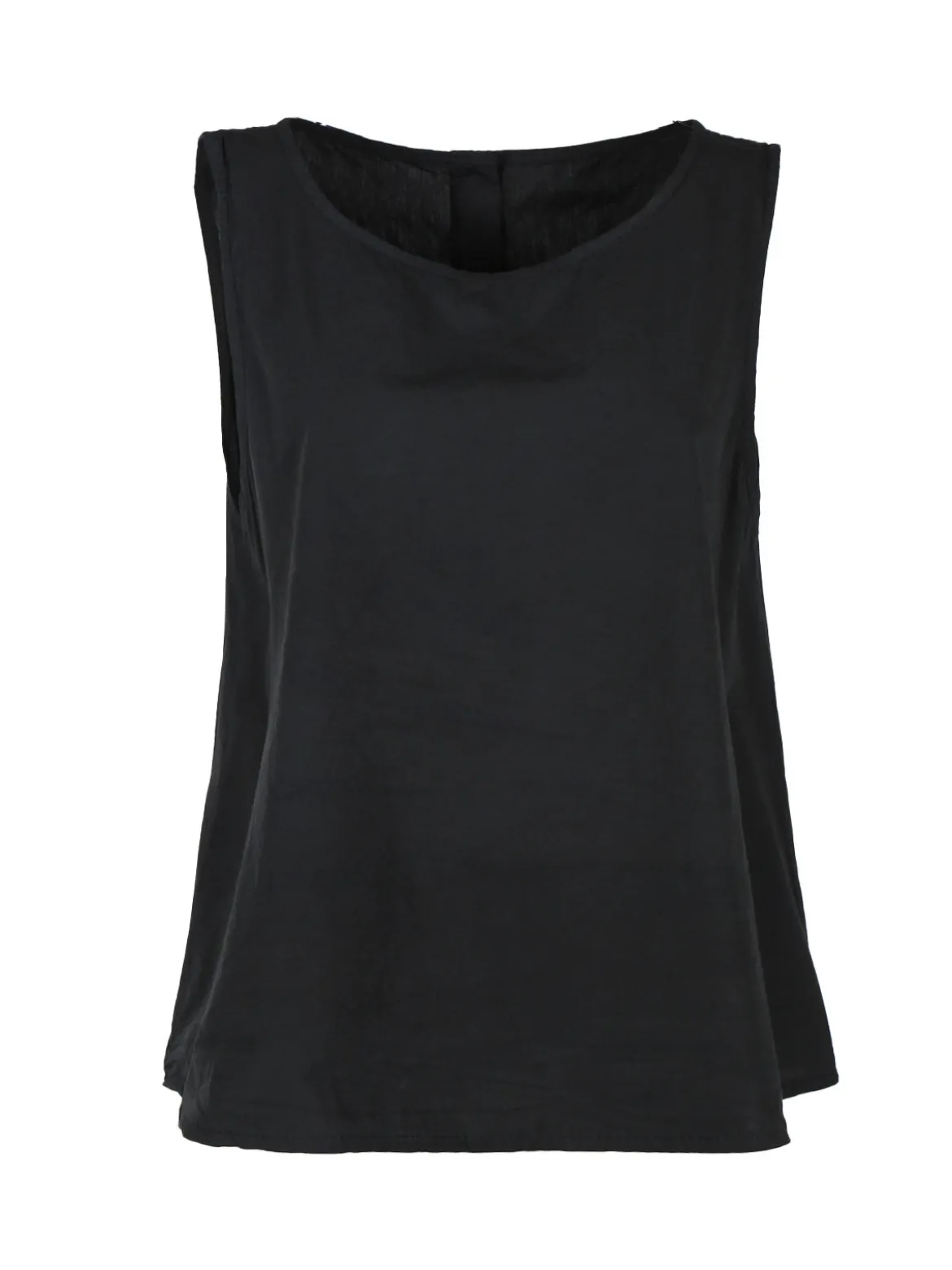 Solada Blusa donna smanicata in cotone con bottoni sulla schiena