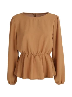 Solada Blusa donna tinta unita a maniche lunghe