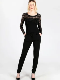 Solada Body con maniche in pizzo e strass