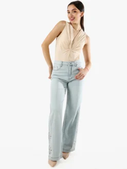 Solada Body donna smanicato con scollo a V - beige