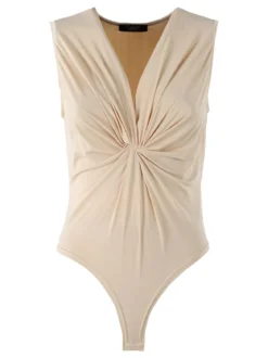 Solada Body donna smanicato con scollo a V - beige