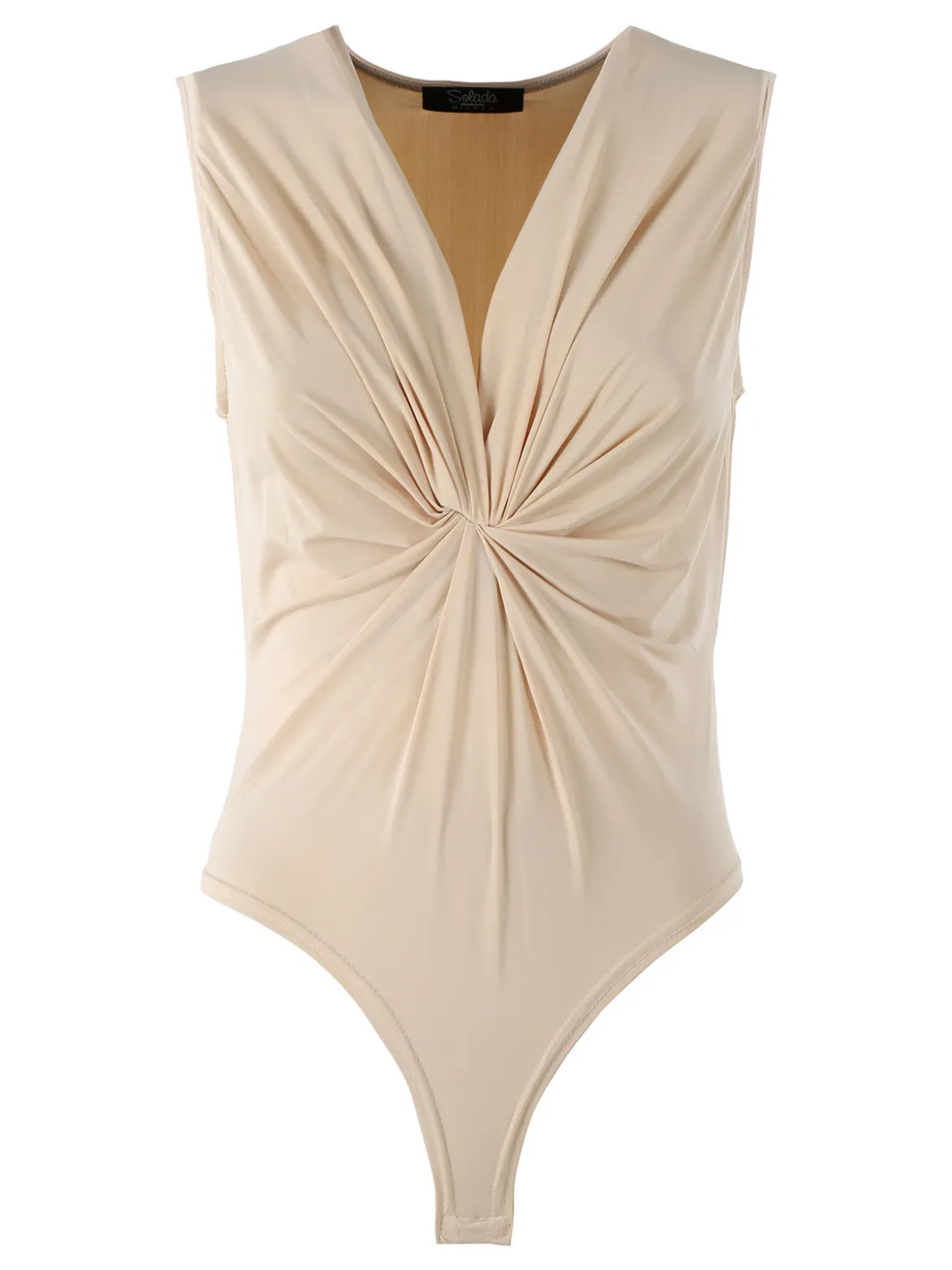 Solada Body donna smanicato con scollo a V - beige