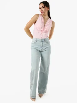 Solada Body donna smanicato con scollo a V - rosa