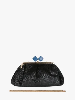 Solada Borsa clutch da donna animalier - blu scuro