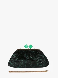 Solada Borsa clutch da donna animalier - verde