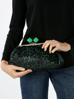 Solada Borsa clutch da donna animalier - verde