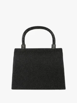 Solada Borsa donna elegante con lurex brillanti e manico con strass - nero