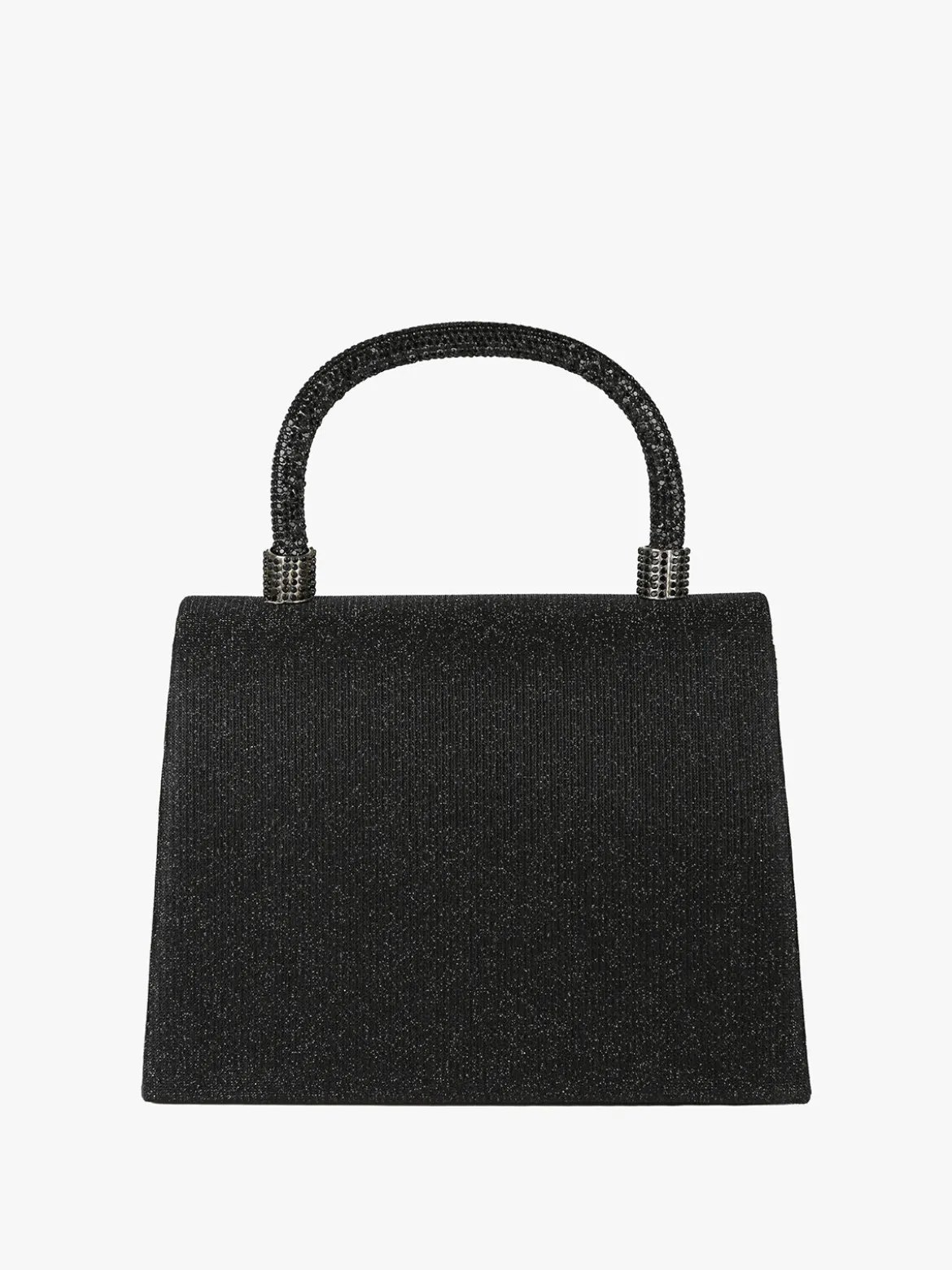 Solada Borsa donna elegante con lurex brillanti e manico con strass - nero