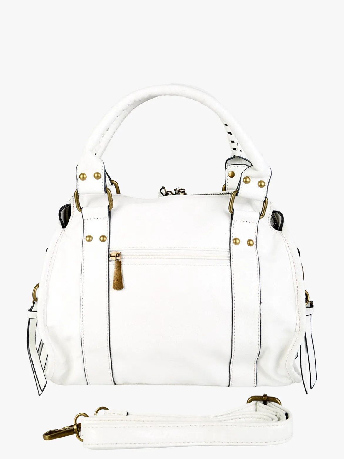 Solada Borsa donna frame con doppi manici - bianco