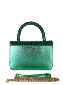 Solada Borsa donna gioiello con strass - verde
