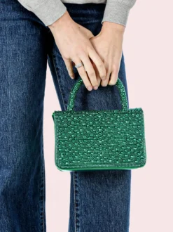 Solada Borsa donna gioiello con strass - verde