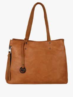 Solada Borsa donna in ecopelle con doppi manici - cammello