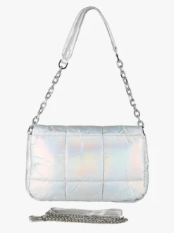 Solada Borsa donna puffer trapuntata con manico a catena - argento