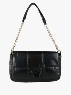 Solada Borsa donna puffer trapuntata con manico a catena - nero