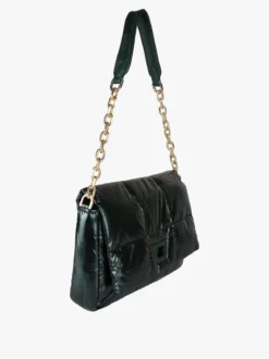 Solada Borsa donna puffer trapuntata con manico a catena - verde