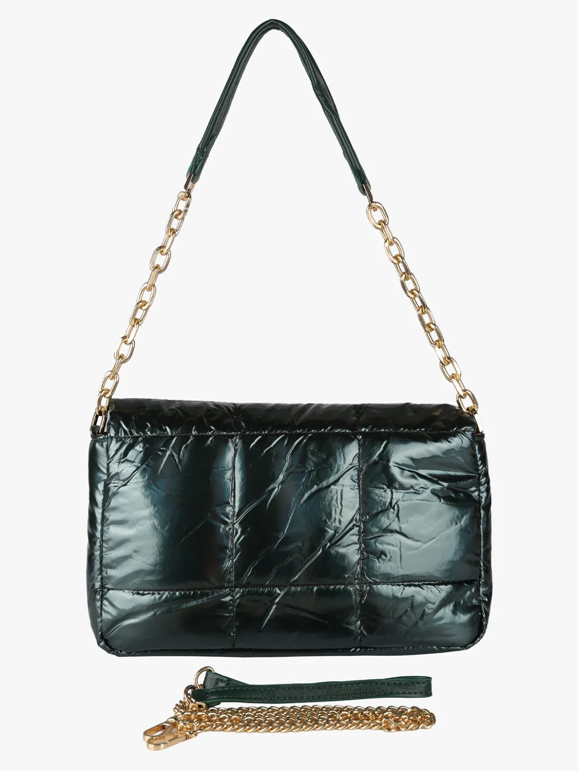 Solada Borsa donna puffer trapuntata con manico a catena - verde