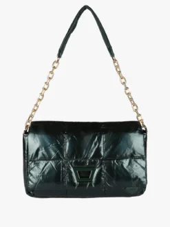 Solada Borsa donna puffer trapuntata con manico a catena - verde
