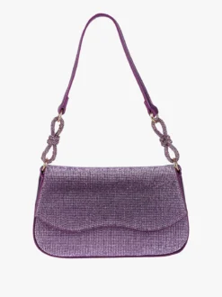 Solada Borsa donna rigida con strass - lilla