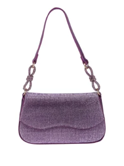 Solada Borsa donna rigida con strass - lilla