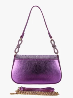 Solada Borsa donna rigida con strass - lilla