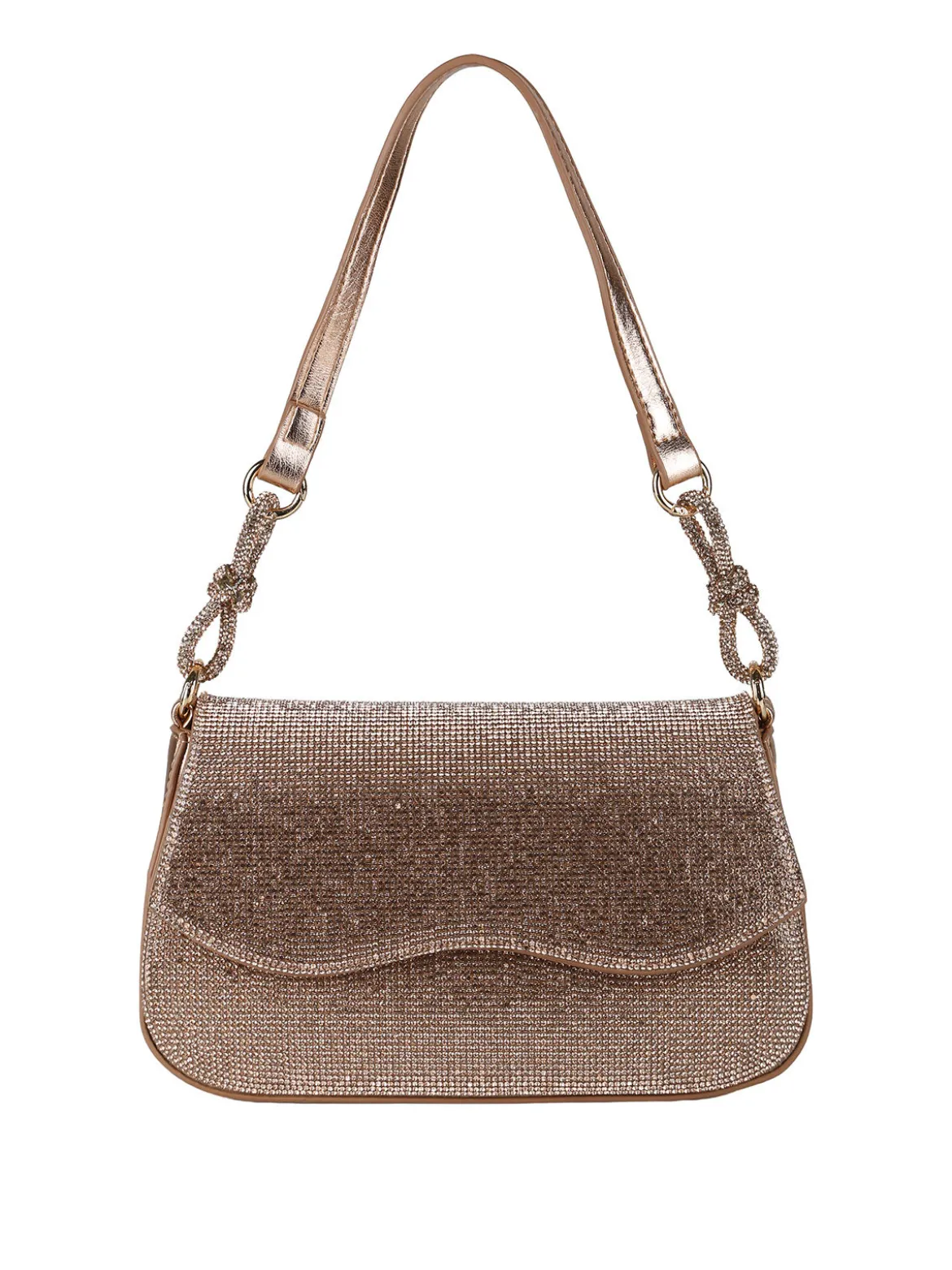 Solada Borsa donna rigida con strass - oro