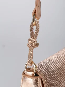 Solada Borsa donna rigida con strass - oro