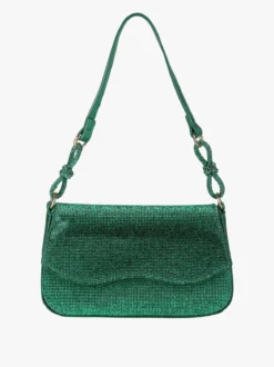Solada Borsa donna rigida con strass - verde