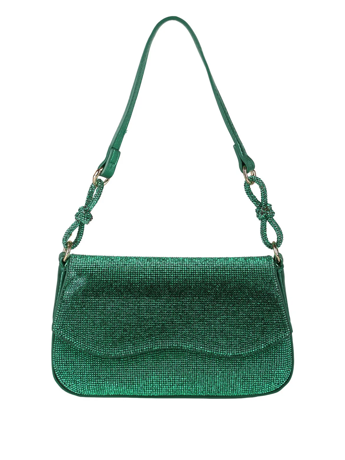 Solada Borsa donna rigida con strass - verde