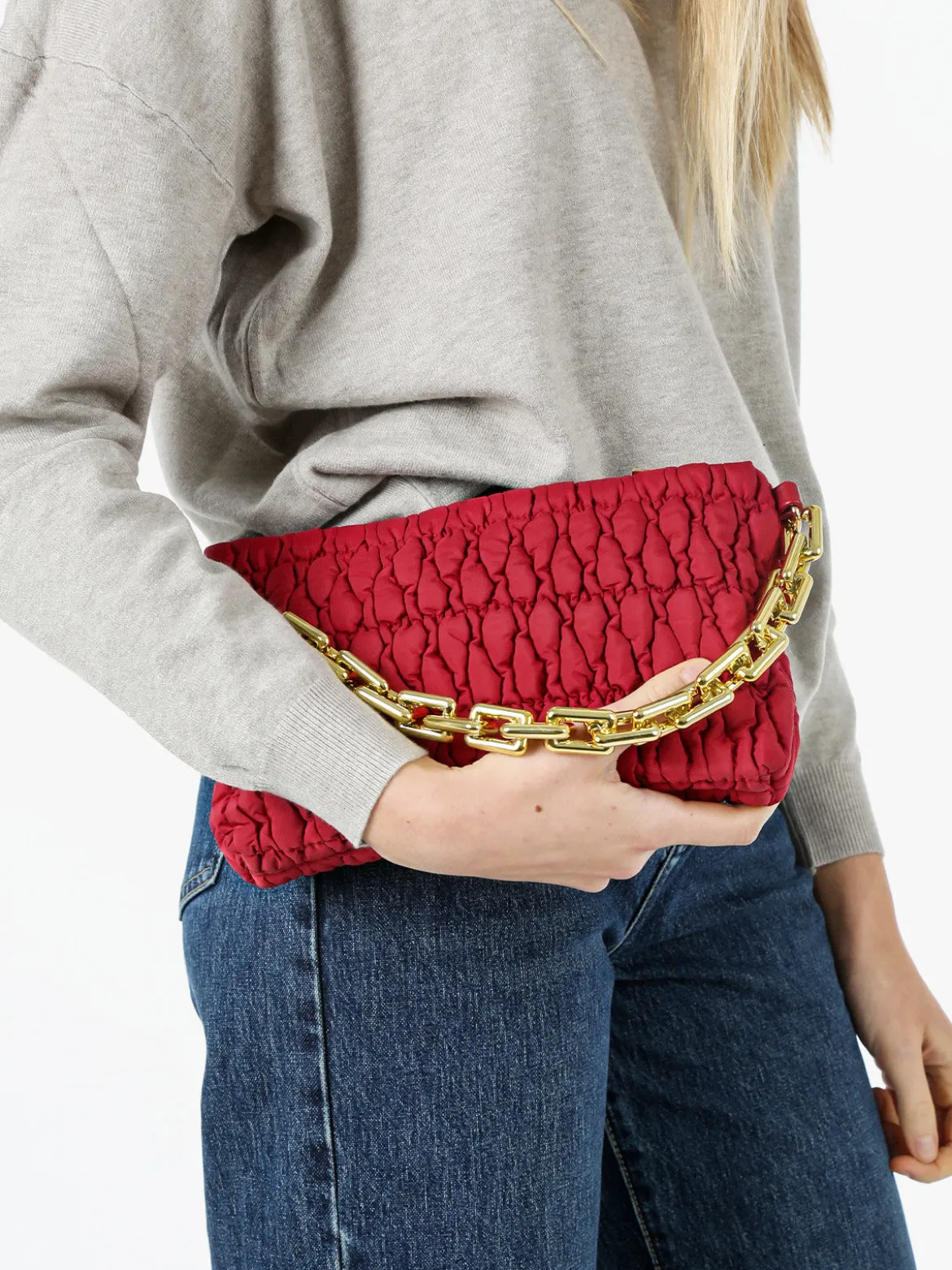 Solada Borsa donna trapuntata con tracolla - rosso