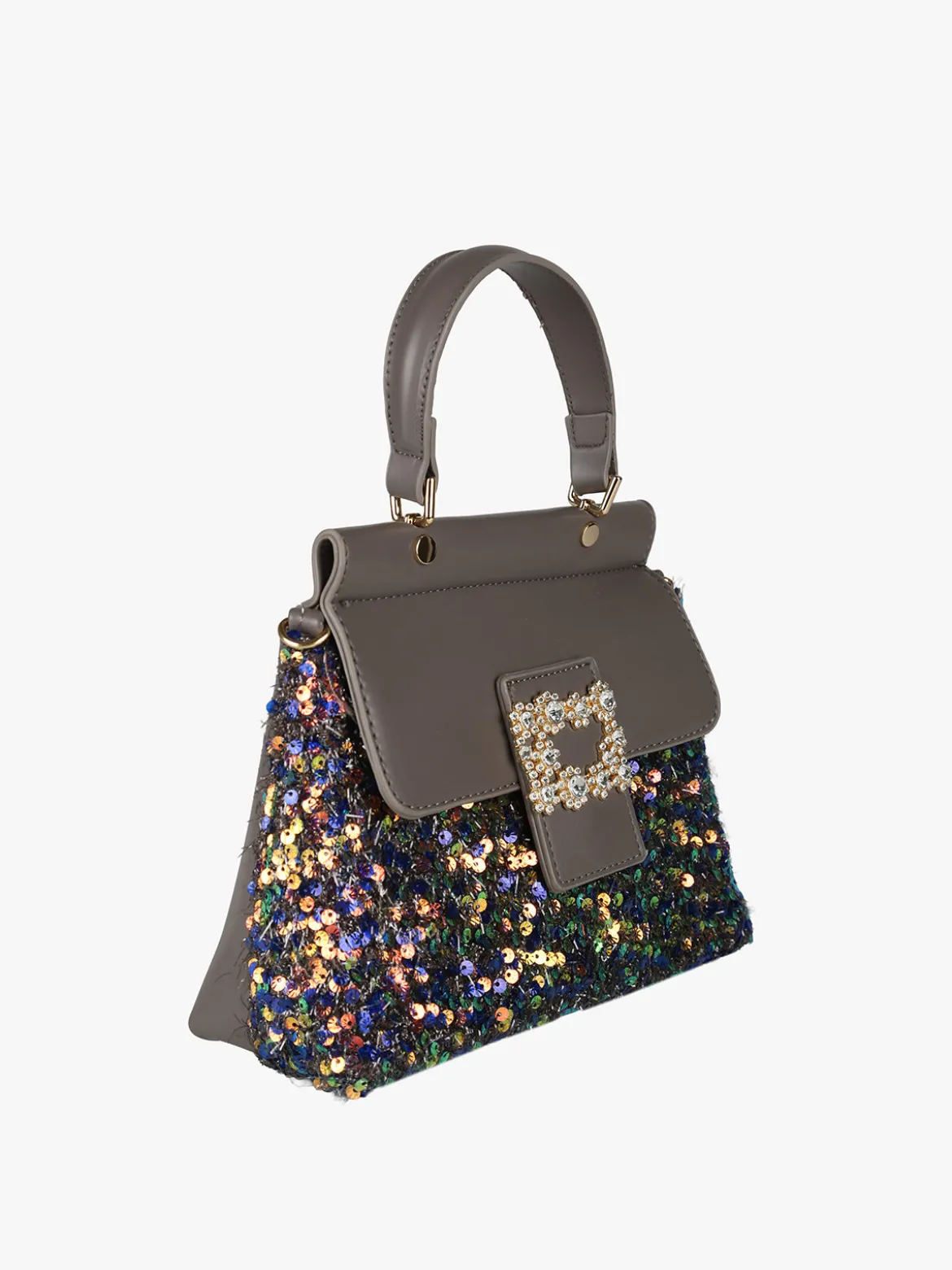 Solada Borsa gioiello con paillettes e strass - grigio scuro