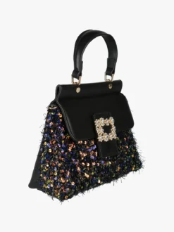 Solada Borsa gioiello con paillettes e strass - nero