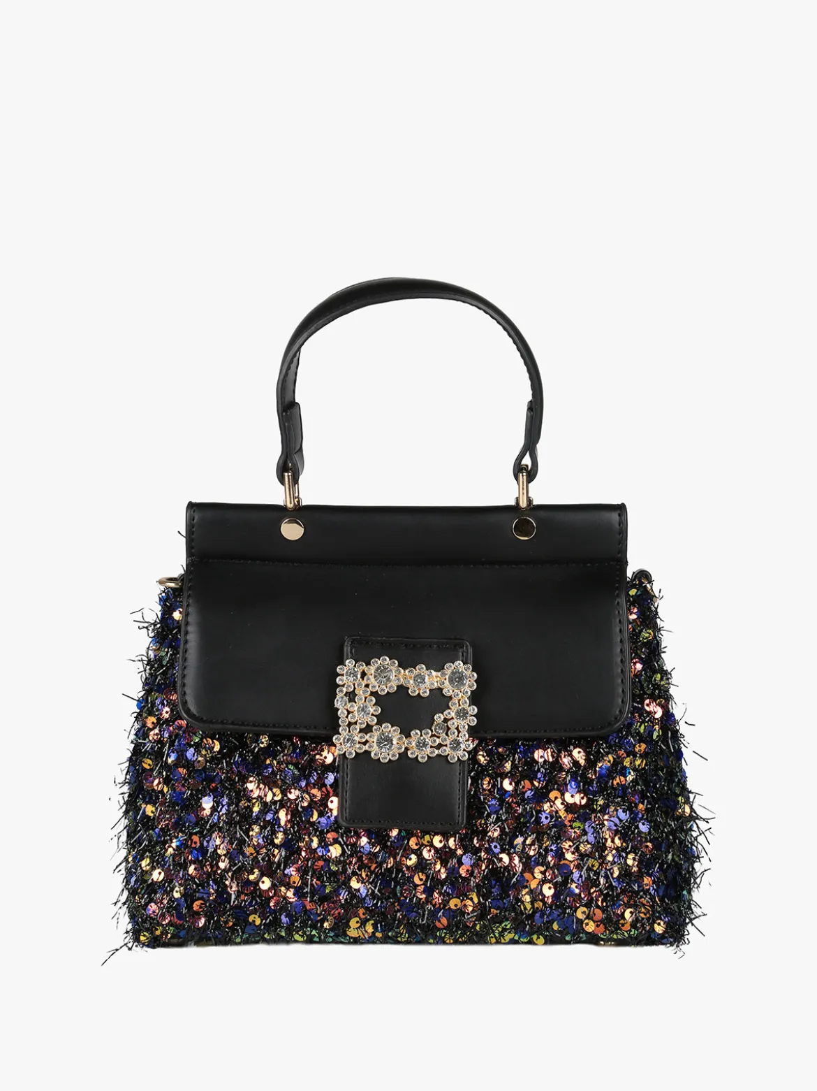 Solada Borsa gioiello con paillettes e strass - nero