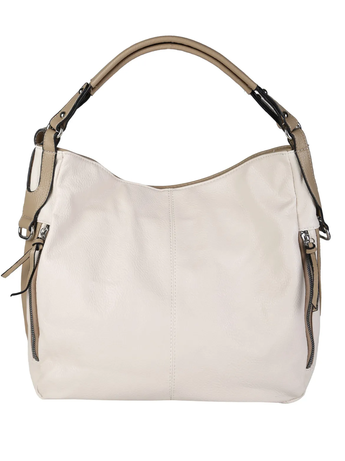 Solada Borsa hobo da donna in ecopelle - panna